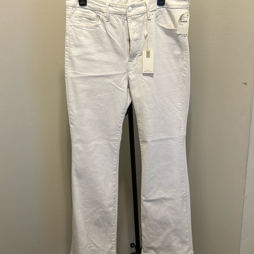 Good American White Flare Jeans